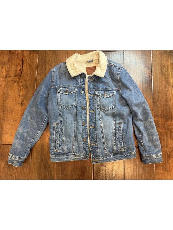 Abercrombie & Fitch Jackets & Blazers - Abercrombie & Fitch Sherpa Lined Denim Trucker Jacket Unisex Y2K Vintage Style
